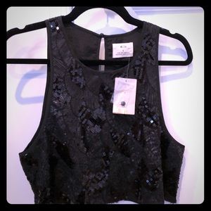 BRAND NEW Black Sequence Crop top